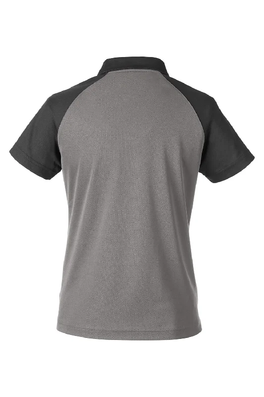 Team 365 Womens Command Colorblock Moisture Wicking Short Sleeve Polo Shirt - Graphite Grey/Black