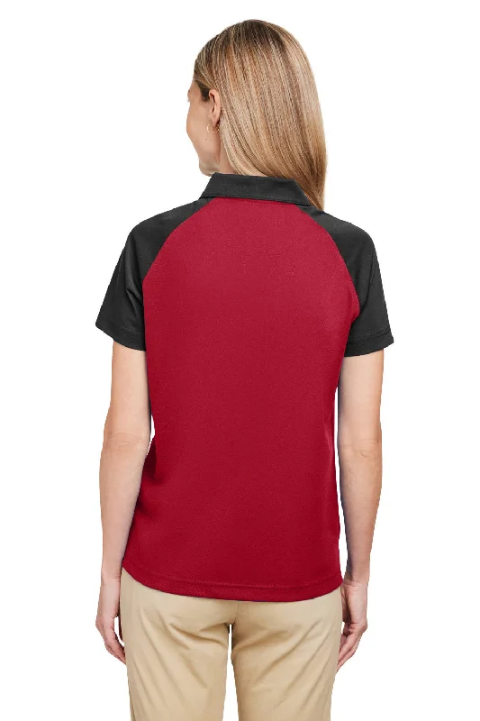 Team 365 Womens Command Colorblock Moisture Wicking Short Sleeve Polo Shirt - Red/Black