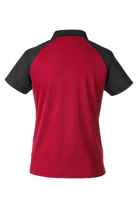 Team 365 Womens Command Colorblock Moisture Wicking Short Sleeve Polo Shirt - Red/Black