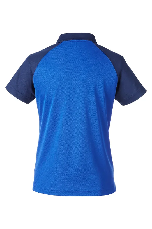 Team 365 Womens Command Colorblock Moisture Wicking Short Sleeve Polo Shirt - Royal Blue/Dark Navy Blue