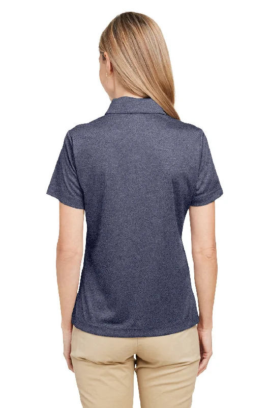 Team 365 Womens Zone Sonic Moisture Wicking Short Sleeve Polo Shirt - Heather Dark Navy Blue