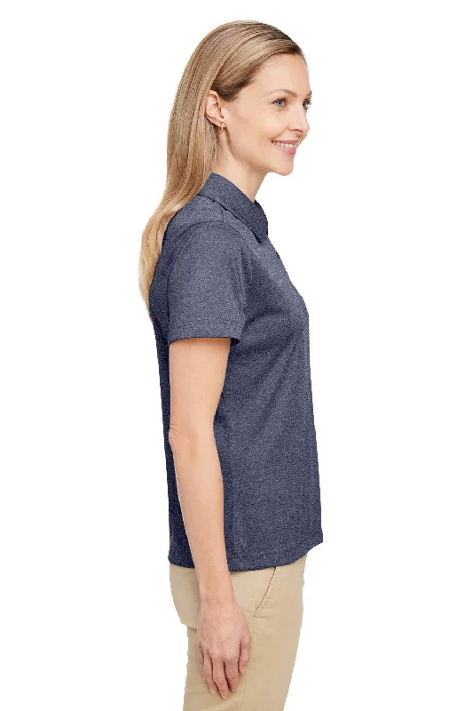 Team 365 Womens Zone Sonic Moisture Wicking Short Sleeve Polo Shirt - Heather Dark Navy Blue