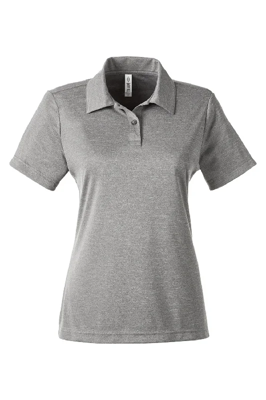 Team 365 Womens Zone Sonic Moisture Wicking Short Sleeve Polo Shirt - Heather Grey