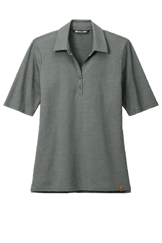 TravisMathew Womens Sunsetters Wrinkle Resistant Short Sleeve Polo Shirt - Heather Black