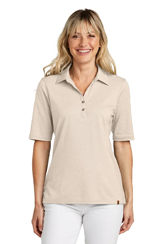 TravisMathew Womens Sunsetters Wrinkle Resistant Short Sleeve Polo Shirt - Heather Natural