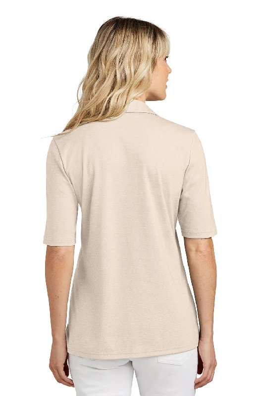 TravisMathew Womens Sunsetters Wrinkle Resistant Short Sleeve Polo Shirt - Heather Natural