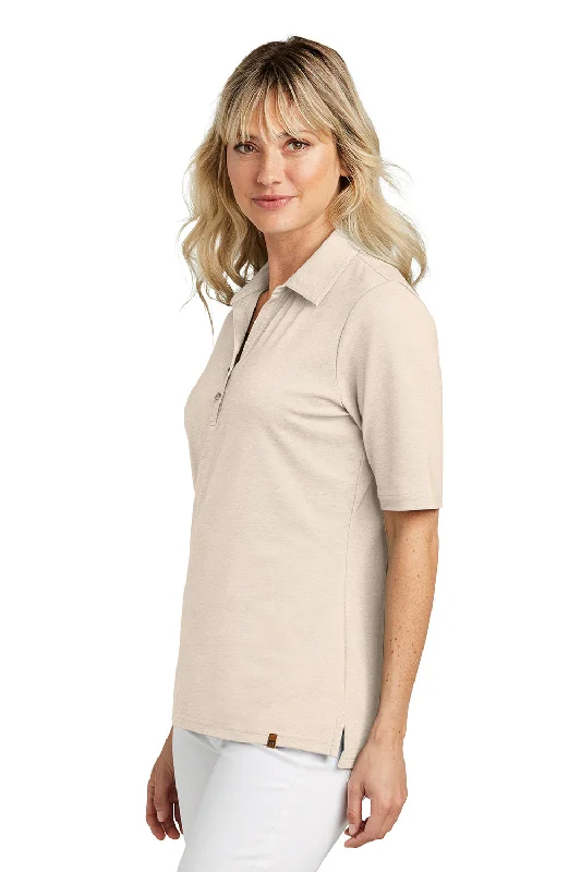 TravisMathew Womens Sunsetters Wrinkle Resistant Short Sleeve Polo Shirt - Heather Natural