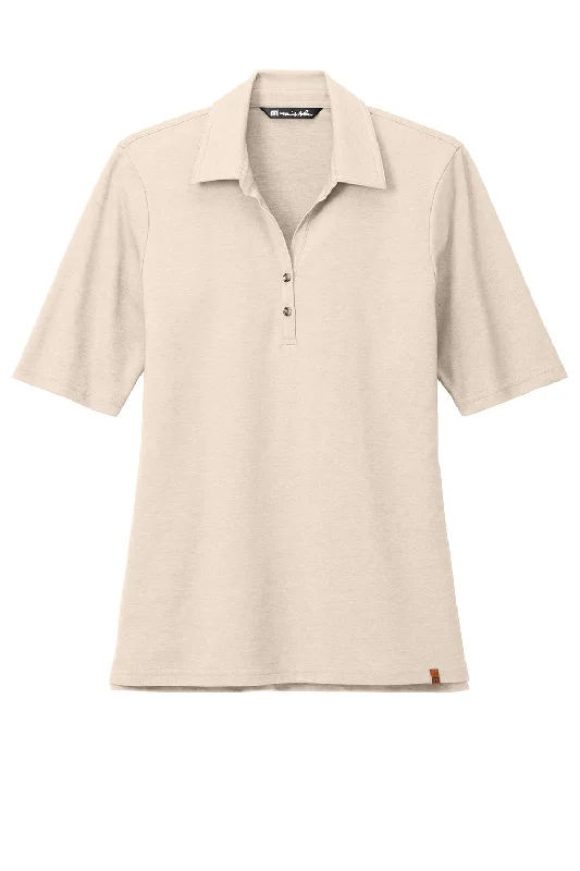 TravisMathew Womens Sunsetters Wrinkle Resistant Short Sleeve Polo Shirt - Heather Natural