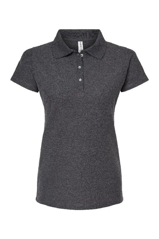 Tultex Womens Sport Short Sleeve Polo Shirt - Heather Charcoal Grey - NEW