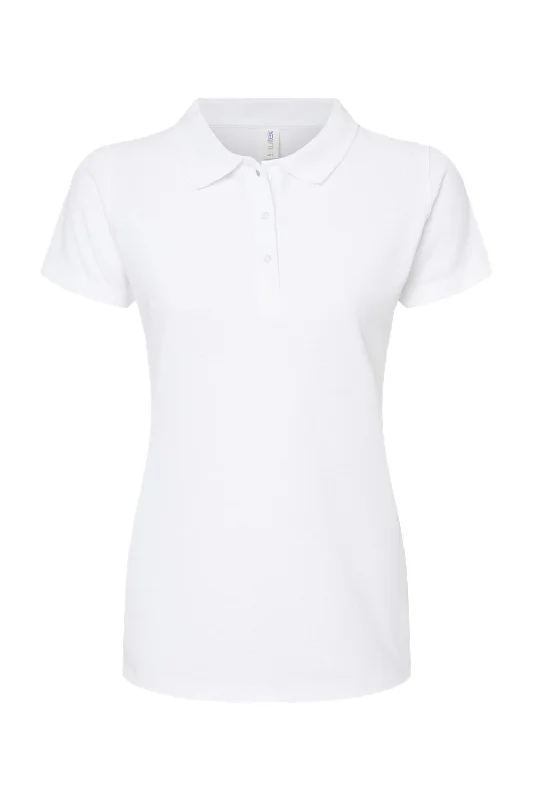 Tultex Womens Sport Short Sleeve Polo Shirt - White - NEW