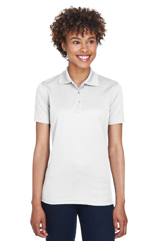 UltraClub Womens Cool & Dry Moisture Wicking Short Sleeve Polo Shirt - White