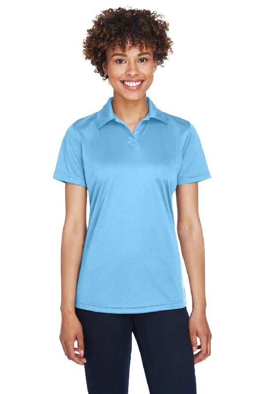 UltraClub Womens Cool & Dry Performance Moisture Wicking Short Sleeve Polo Shirt - Columbia Blue