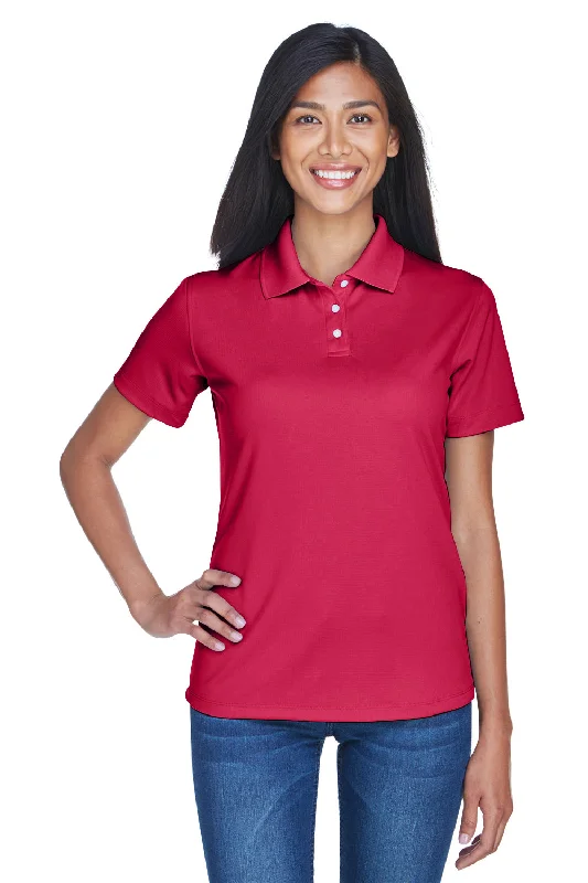 UltraClub Womens Cool & Dry Performance Moisture Wicking Short Sleeve Polo Shirt - Cardinal Red