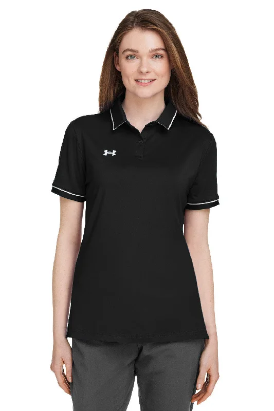 Under Armour Womens Teams Performance Moisture Wicking Short Sleeve Polo Shirt - Black