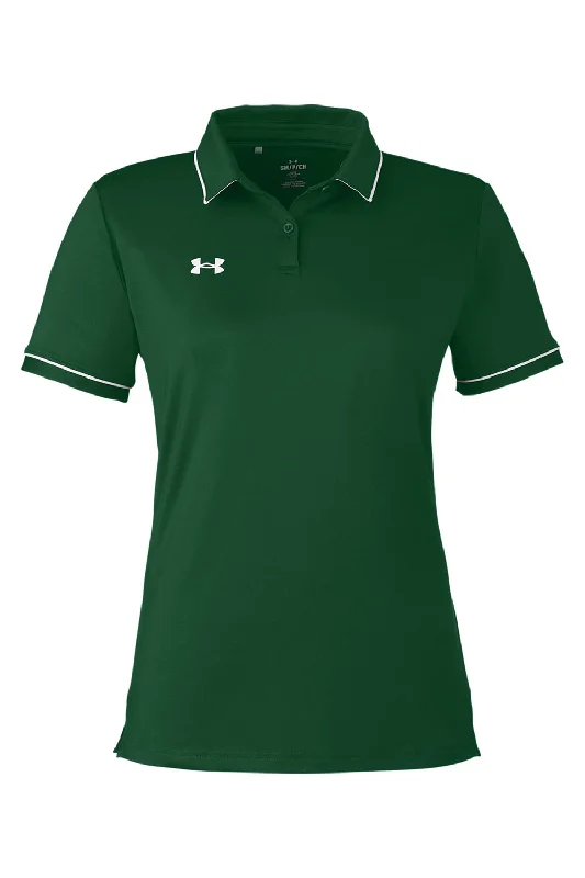 Under Armour Womens Teams Performance Moisture Wicking Short Sleeve Polo Shirt - Forest Green