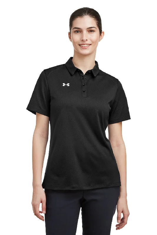 Under Armour Womens Tech Moisture Wicking Short Sleeve Polo Shirt - Black