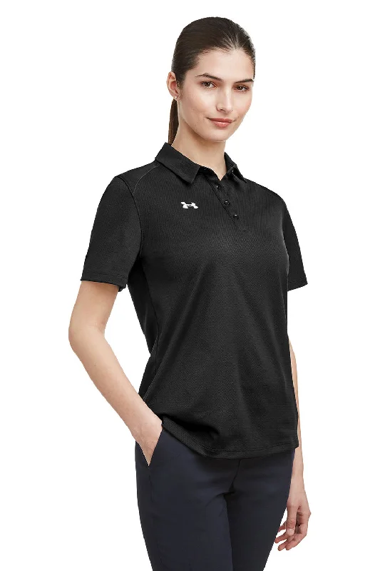 Under Armour Womens Tech Moisture Wicking Short Sleeve Polo Shirt - Black