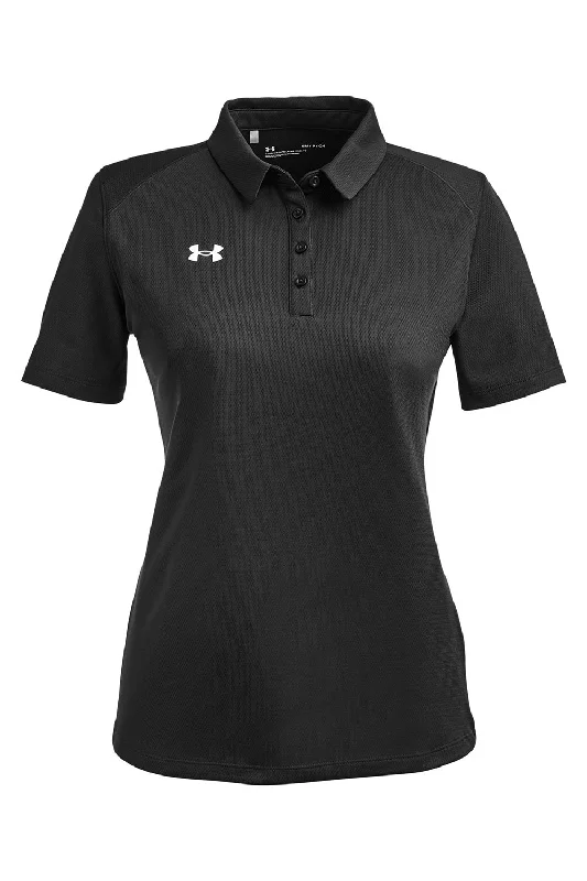 Under Armour Womens Tech Moisture Wicking Short Sleeve Polo Shirt - Black