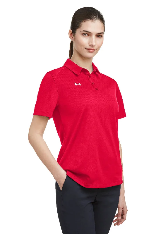 Under Armour Womens Tech Moisture Wicking Short Sleeve Polo Shirt - Red